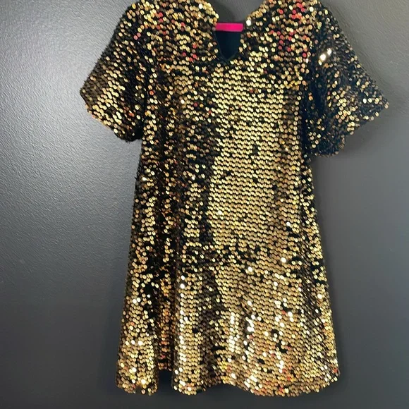 Zara Gold and Black Sparkle Sequin Dress